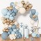 153pcs Dusty Blue Balloon Garland Kit – Mixed 18, 12, 10, 5 Inch Blue, White, Sand, Metallic Confetti, and Gold Balloons for Birthday, Baby Shower, and Party Decor